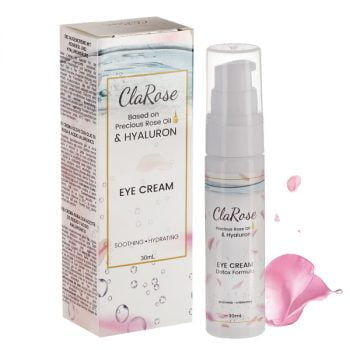 ClaRose Hyaluronsaeure Anti Aging Augencreme mit 100 natuerlichem Rosenoel e1656684654714