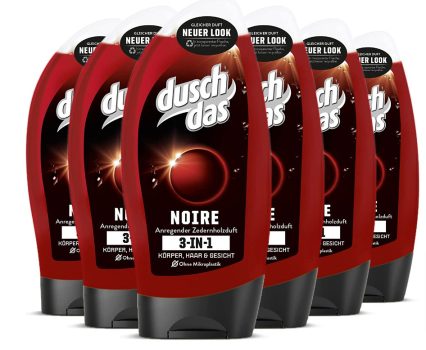 Duschdas 3 in 1 Körper Haare Gesicht Noire Duschbad mit anregendem Zedernholzduft dermatologisch getestet 250 ml 6 Stück Amazon de Beauty