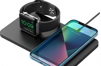 Fasarger Wireless Charger2 in 1 Ladestation Qi Charger für iWatch 7 SE 6 5 4 3Airpods 2 Pro iPho