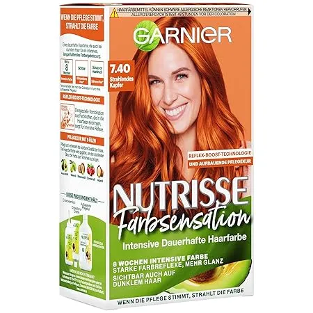 Garnier Nutrisse Pflegende Intensivtönung Mit Nährenden Fruchtölen 7.40 Strahlendes Kupfer (Rot)