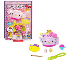 Hello Kitty Gvb31 Teeparty Schatulle 125 Cm Mit 2 Sanrio Minis Figuren Notizblock Und Schreibw