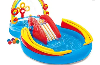 Intex Rainbow Ring Play Center Kinder Aufstellpool Planschbecken 297 x 193 x 135 cm Fuer 3 J