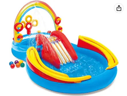 Intex Rainbow Ring Play Center Kinder Aufstellpool Planschbecken 297 x 193 x 135 cm Fuer 3 J