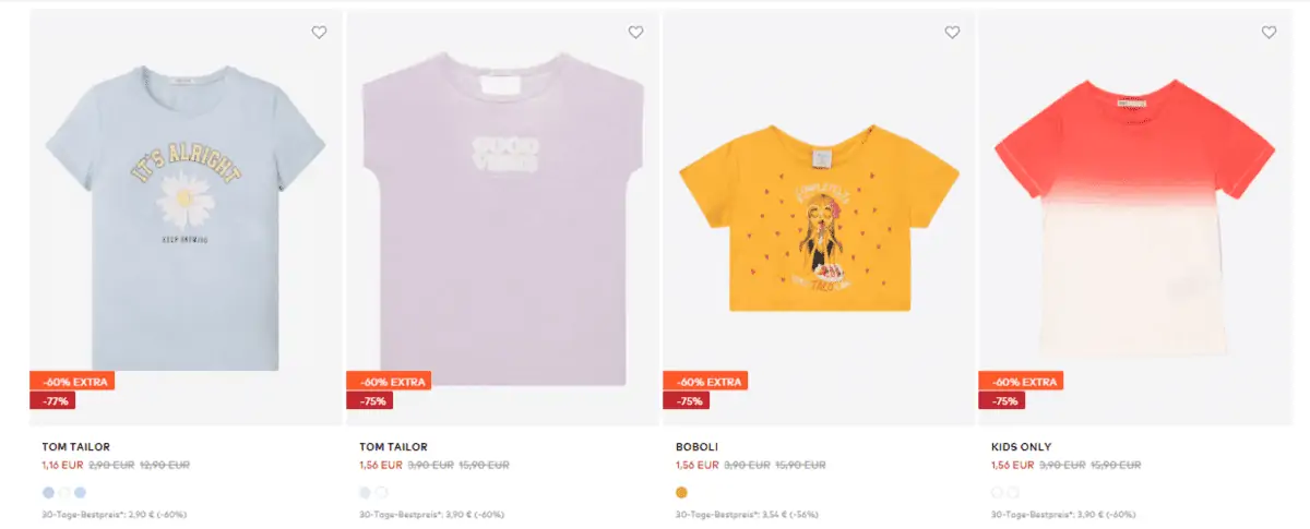 About You KIDS Summer Sale: 70 % Rabatt + bis zu 60% Extra Rabatt auf ALLES im Sale + Versandkostenfrei z.b.: T-Shirts ab 1,14 € inkl. Versand