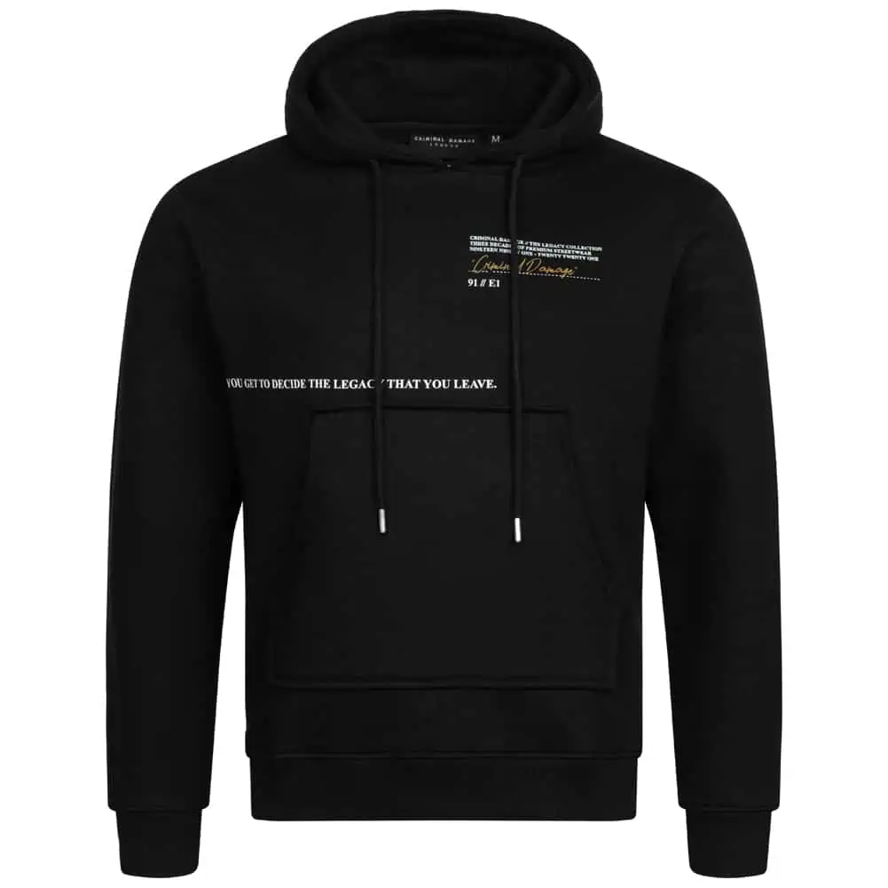 Criminal Damage Legacy Hoodie in 3 Farben (Größen XS bis XXL) für 21,12 € inkl. Versand statt 34,95 €