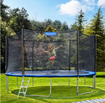 Monzana Trampolin O 366 cm Komplettset inkl Sicherheitsnetz Leiter Randabdeckung Zubehör Kindertrampolin Gartentrampolin 1