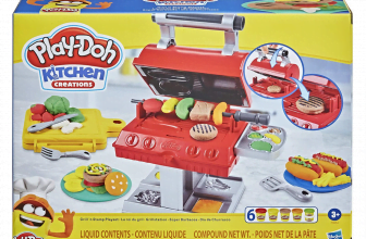 Play Doh Kitchen Creations Grillstation Spielset für Kinder ab 3 Jahren mit 6 Farben und 7 Zubehörte