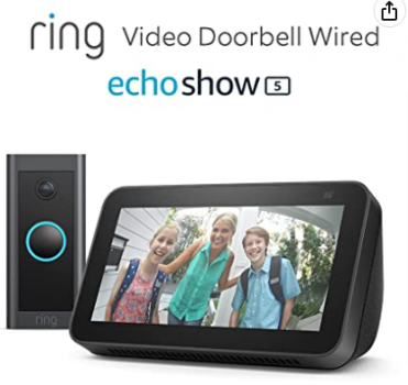 Ring Video Doorbell Wired Echo Show 5 2. Generation 2021   Smart Display mit Alexa und 2 MP Kam