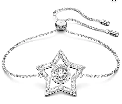 Swarovski Stella Armband Rhodinierter Damenarmreif mit Edlem Stern Motiv und Strahlenden Swarovski