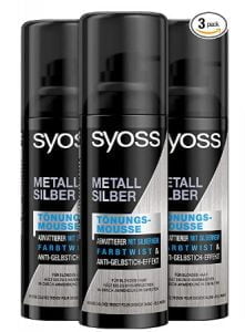 Syoss Toenungsmousse Metall Silber 3 X 120 Ml Auswaschbare Schaumtoenung Fuer Einen Farbtwist Pfleg