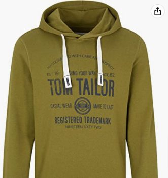 TOM TAILOR Herren Hoodie mit Logo Print 1020918 29003 Olive Branch Green M Amazon de Bekleidung