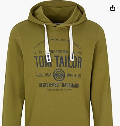 Tom Tailor Herren Hoodie Mit Logo Print 1020918 29003 Olive Branch Green M Amazon De Bekleidung