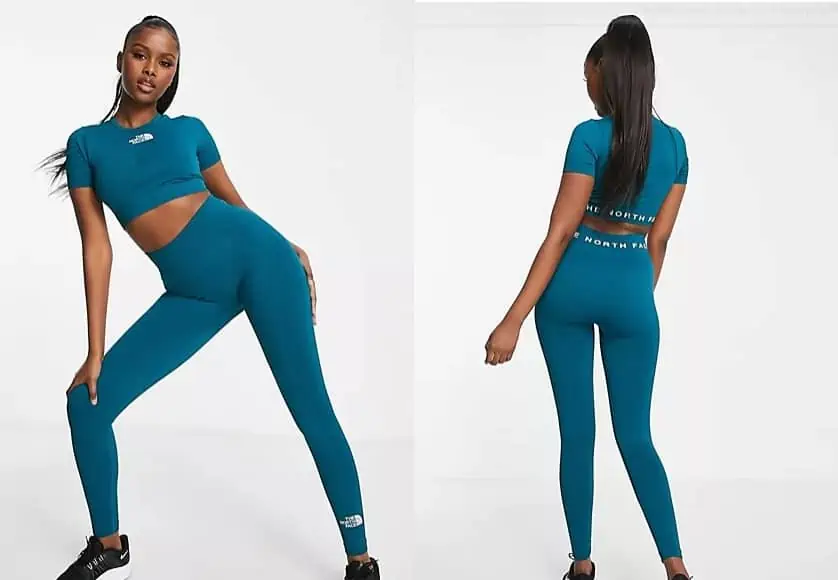 The North Face Training – Nahtlose Leggings in Blaugrün (Gr. XS/S & S/M) für 22,75 € inkl. Versand statt 65,00 €