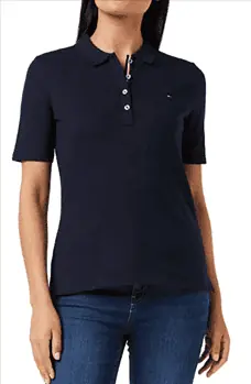 Tommy Hilfiger Damen TH Essential REG Polo SS Polohemd