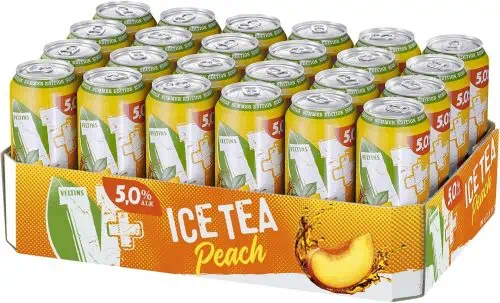 Veltins V+ Ice Tea Peach Biermischgetränk 24er Pack (24 x 0.5 l Dose) für 14,99 € inkl. Prime-Versand zzgl. 6 € Pfand