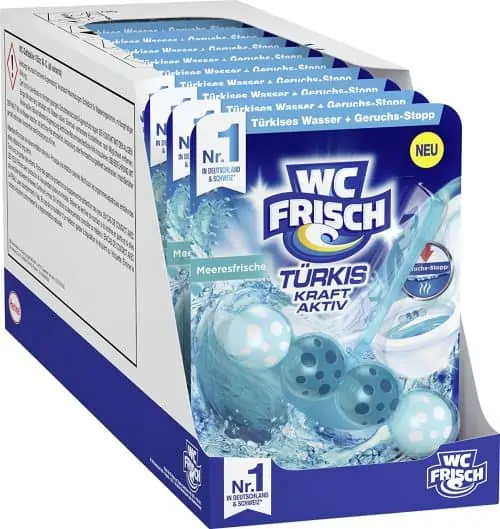 WC FRISCH Kraft Aktiv Türkisspüler Meeresfrische 10er Pack für 13,41 € inkl. Prime-Versand