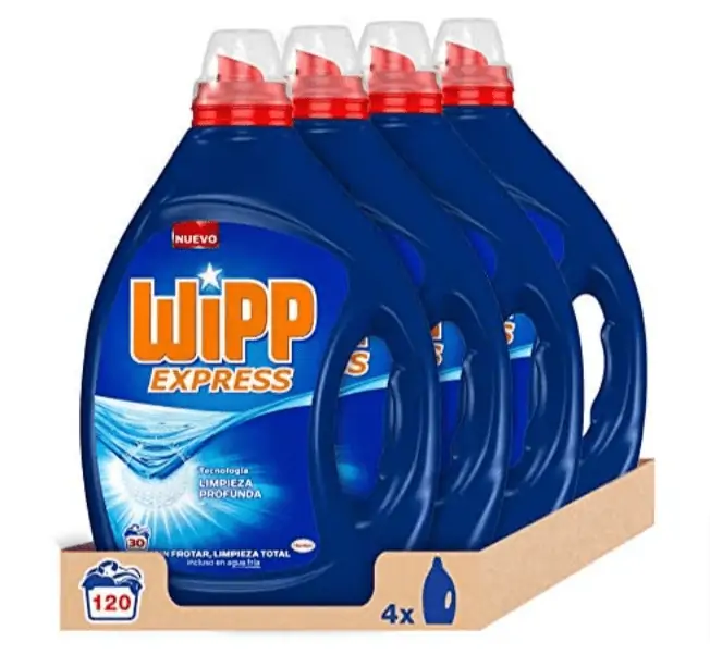 Wipp Express Flüssigwaschmittel blau, 4er pack (4 x 30 Wäschen) für 10,77 € (Prime)