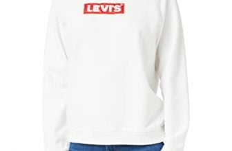 levis damen relaxed graphic sweatshirt white crew box tab white 0092 m