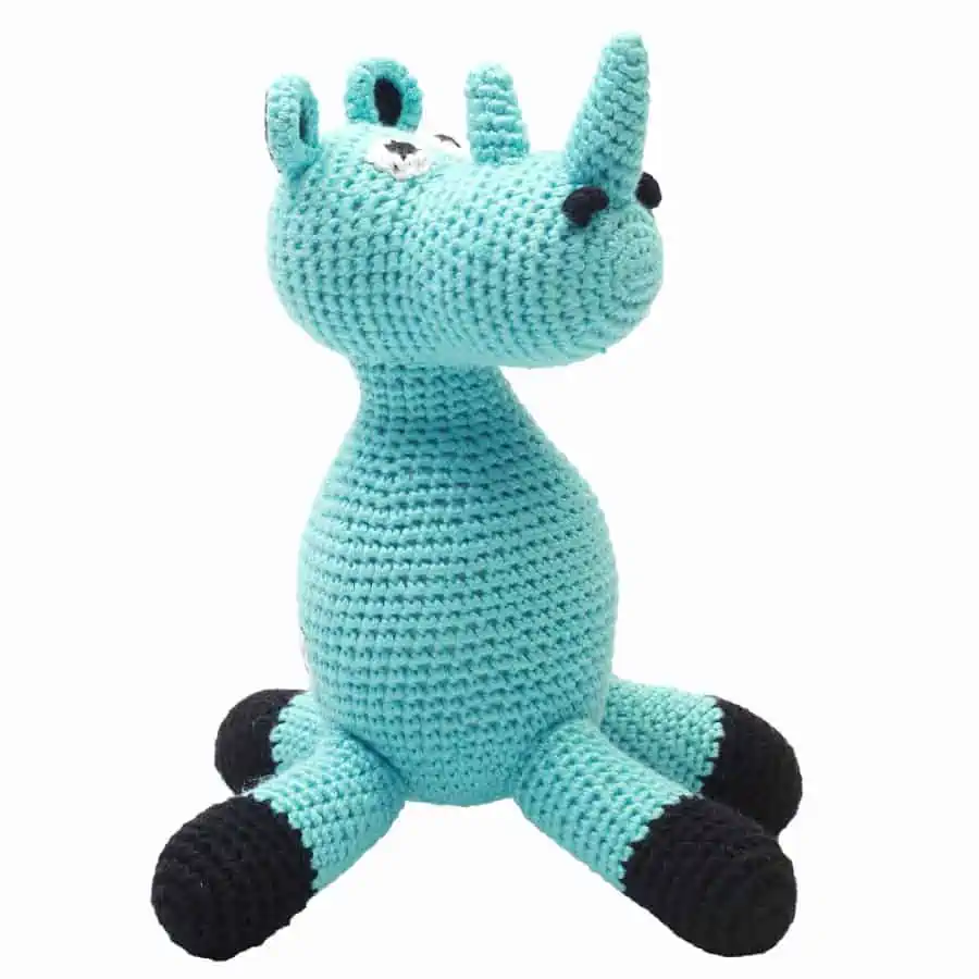 natureZoo of Denmark – gehäkeltes Kuscheltier Nashorn in türkis für 13,94 € inkl. Versand statt 24,49 €