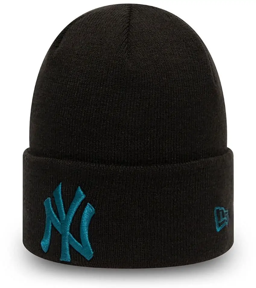 New Era League Essential Cuff Mütze NY Yankees in Schwarz/Türkis (antizyklisch kaufen) für 9,99 € [Prime] statt 18,59 €