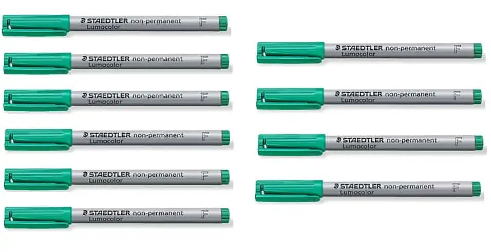 10er-Pack STAEDTLER Folienstift Lumocolor (grün, wasserlöslich) für 4,49€ [Prime] statt 14,34 €