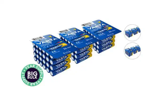 72x VARTA LongLife Power Alkaline-Batterien | 48x AA + 24x AAA für 28,90 € inkl. Versand (statt 43,00 €)