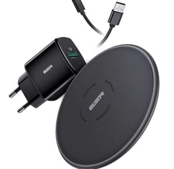 ESR Wireless Charging Set mit QC 3 0 Adapter 10W 7 5W Induktions Ladegeraet kompatibel mit iPhone SE 2022 12 11 XR XS X 8 Samsung Galaxy S22 S21 S21 S21 Ultra S20 S10 S9 S8 Amazon de Elektronik Foto