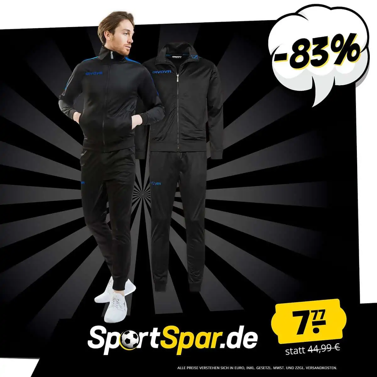 Givova x SportSpar.de Revolution Trainingsanzug (4XS bis 4XL) für 11,72 € inkl. Versand