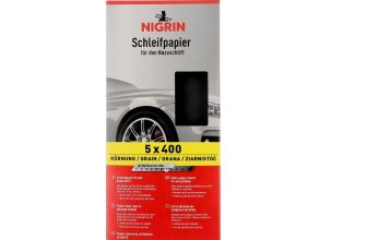 NIGRIN Schleifpapier Sortiment 3 fuer den Nassschliff Koernung 400 5 Stueck