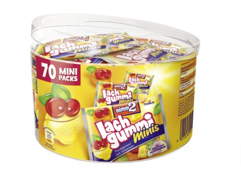 Nimm2 Lachgummi Minis Runddose 70 Mini Packs – Fruchtgummi mit Fruchtsaft und Vitaminen 735g Amazon de Lebensmittel Getraenke