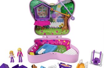 Polly Pocket GTN21 Schmetterlingsgarten Schatulle 2 kleine Puppen 5 Überraschungen 13 Zubehörte