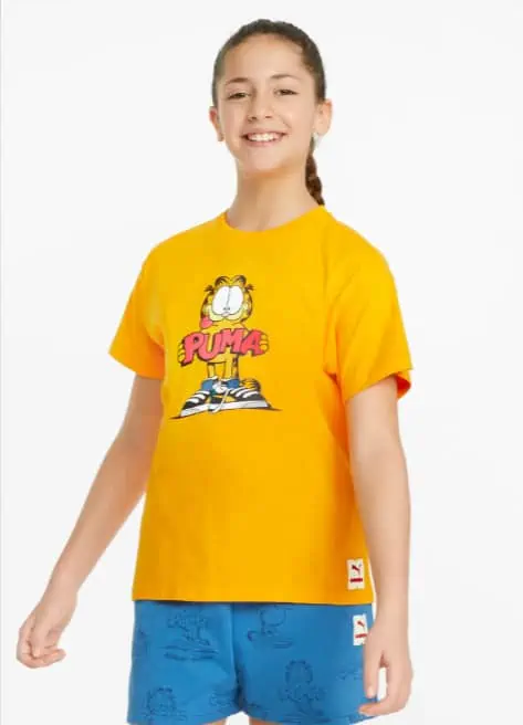 Puma x Garfield Graphic Jugend T-Shirt (4 Farben, Gr. 104 bis 176) für je 13,96 € inkl. Versand (statt 22,35 €)