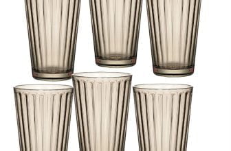 Ritzenhoff Breker Longdrinkgläser Set Lawe Stripes 6 teilig je 400 ml Rauchgrau Glas 400 mill