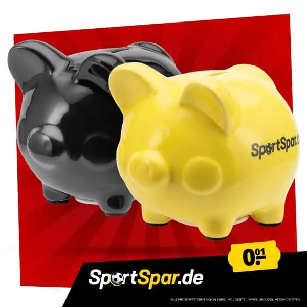 SportSpar.de SparSau Sparschwein aus Keramik (3 Farben) für je 0,01 € zzgl. 3,95 € Versand