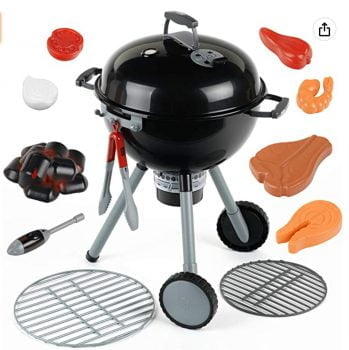 Theo Klein 9401 Weber Kugelgrill Premium mit Licht und Sound   Mit Grillzubehör   Feuerzeug mit Magn