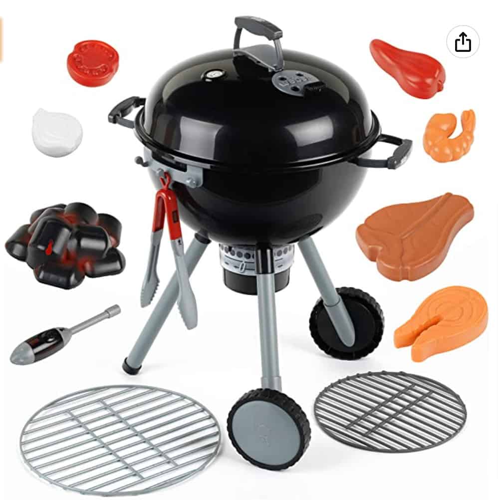 Theo Klein 9401 Weber Kugelgrill Premium Mit Licht Und Sound   Mit Grillzubehör   Feuerzeug Mit Magn