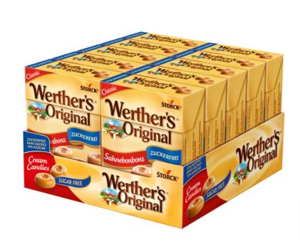 Werther s Original – 10 x 42g Box – Zuckerfreie Sahnebonbons mit leckerem Karamellgeschmack Amazon de Beauty