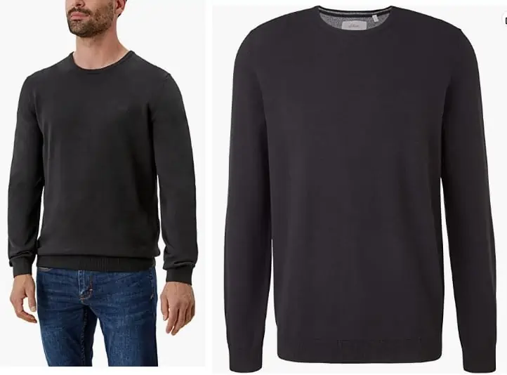 s.Oliver Herren Pullover in schwarz (Gr. S bis 3XL) für 15,00 € [Prime] statt 20,00 €