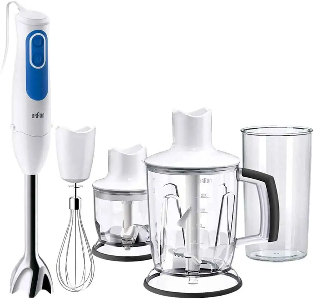 Braun MultiQuick 3 Stabmixer Aperitif MQ3045WH (inkl. Schneebesen, 600ml Becher, 350ml Zerhacker, 1,25l Mixer) für 44,94 € inkl. Versand statt 56,48 €