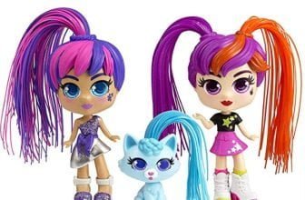 82080 CURLIGIRLS Puppen Curligirls Zwillingsset mit Haustier magische Haare fuer unendlich viele Frisuren 2 Puppen und 1 Tier inklusive Accessoires Puppe 15 cm Tier 6 cm Amazon de Spielzeug