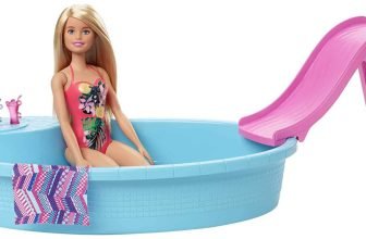 Barbie GHL91 Pool mit Rutsche und Puppe blond Spielset Puppenzubehoer Spielzeug ab 3 Jahren Amazon de Spielzeug