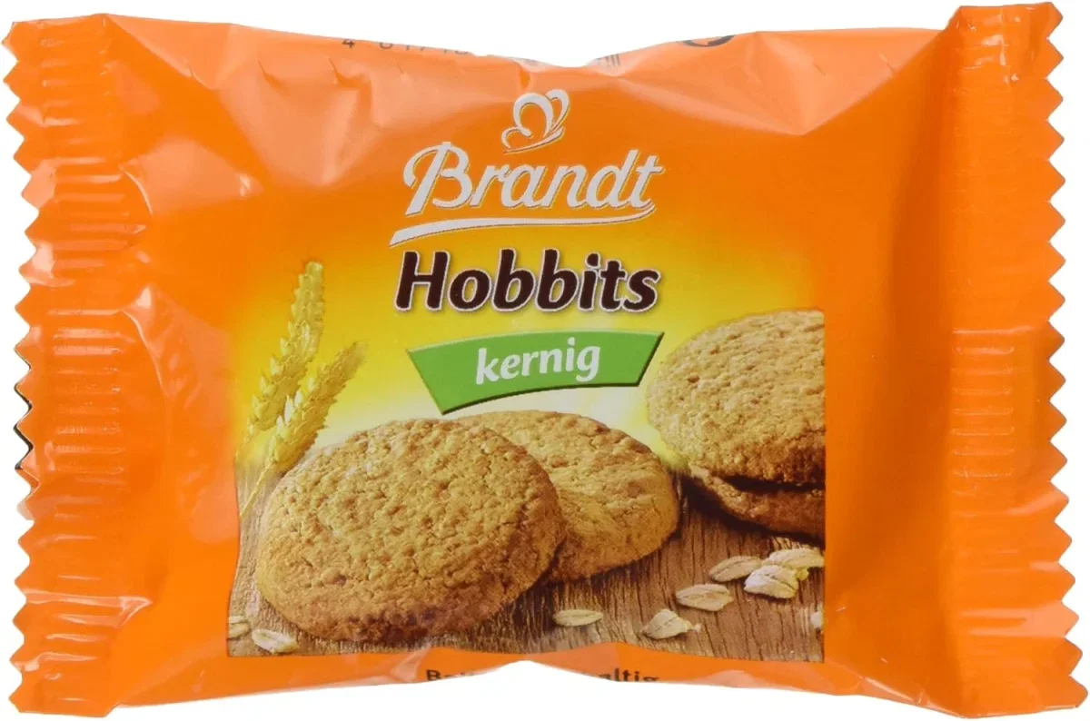 Brandt Hobbits Kernig - 2er Packs - Cateringkarton mit 60 Packungen - ballaststoffreicher Vollkornkeks mit Haferflocken (60 x 22,8 g)