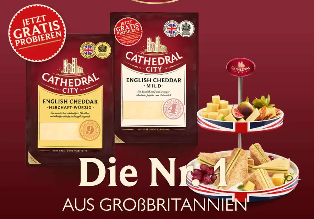 🧀 Gratis testen 🧀  Cathedral City English Cheddar Scheiben