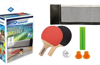 Donic Schildkröt Tischtennis Mini Set FSC Tischtennis im Miniformat 2 FSC Schläger Netz mit Saugn