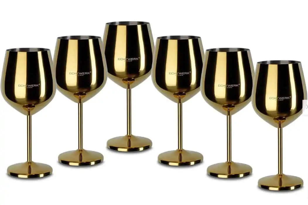 ECHTWERK Edelstahlgläser 0,5l , Weinkelch 6er Set, Gold für 24,94 € inkl. Versand (statt 36,68 €)