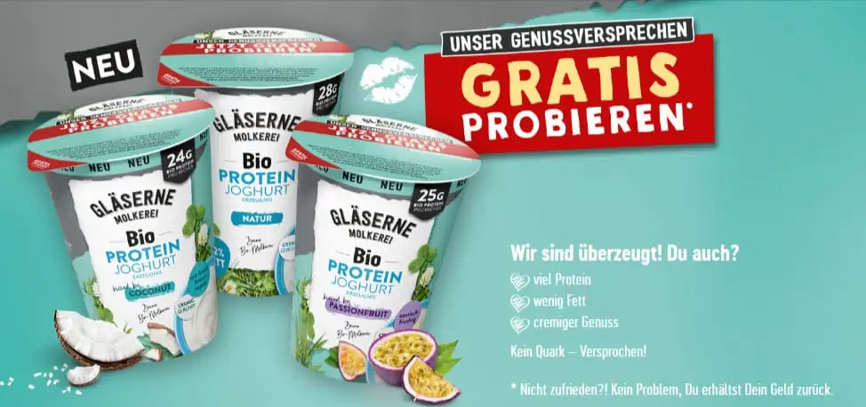 Gratis Testen: GLÄSERNE MOLKEREI Bio Protein Joghurt