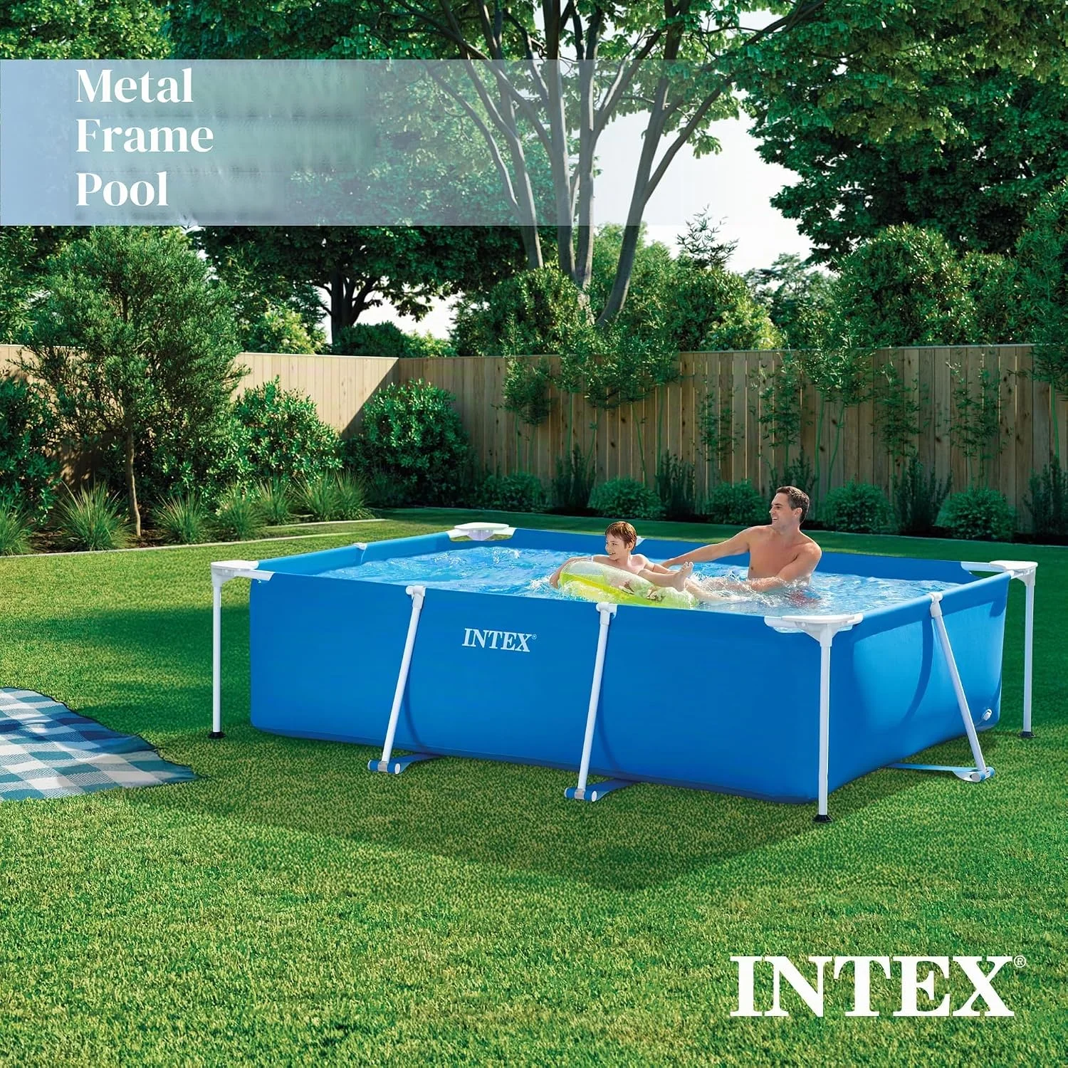 INTEX Metal Frame Pool rechteckig Aufstellpool 260 x 160 x 65cm Kinderpool Familienpool Swimmingpool Volumen ca 2.28 B00388B500 4