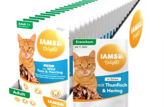 Iams Delights Katzenfutter Nass mit Thunfisch Hering in Gelee vollwertiges Nassfutter für erwachs