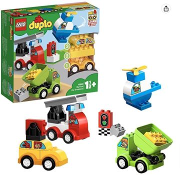 LEGO 10886 DUPLO Meine ersten Fahrzeuge Bausteine Spielzeug ab 1 5 Jahre Motorikspielzeug mit LKW Hubschrauber und Anderen Fahrzeugen Amazon de Spielzeug