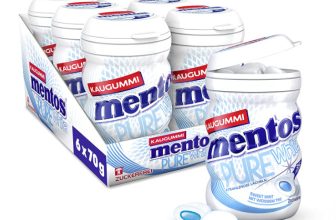 Mentos Kaugummi Pure White Sweet Mint 6er Box Kaugummi Dragees zuckerfrei mit Minze Extrakten aus weissem Tee Amazon de Lebensmittel Getraenke